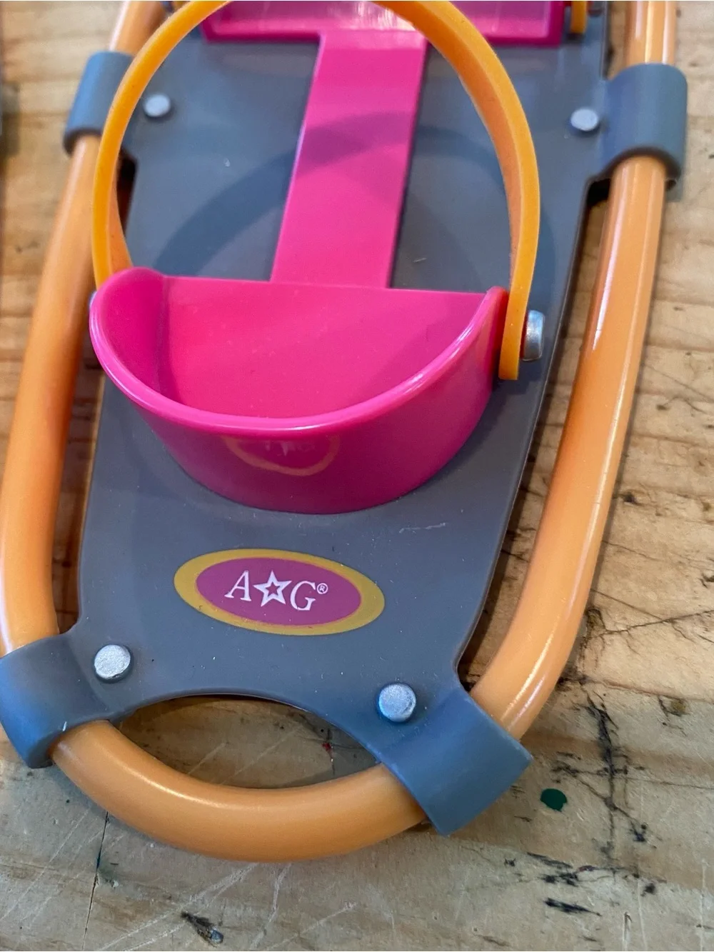 American Girl Doll Snowshoes Orange Pink Chrissa Winter Gear - Picture 4 of 5